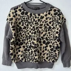 グラニーブランケット　レオパード　ボア　トレーナー