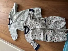 星柄ロンパース 2点セット グレー