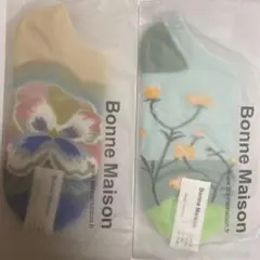 Bonne Maison レディース ソックス 2足セット 花柄のサムネイル
