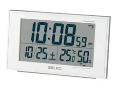セイコー デジタル クロック 電波時計 カレンダー 快適度 温度湿度表示 パール