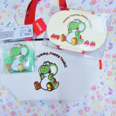 スーパーマリオ　ヨッシー　ランチボックス　ランチバッグ　保冷剤　3点セット スーパーマリオ ヨッシー ランチボックス ランチバッグ 保冷剤 3点