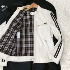 希少◎BURBERRY BLACK LABEL シングルライダース M 白のサムネイル