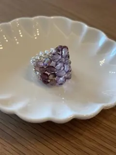 pie様専用　パープルのフラワーリング