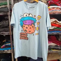 USA古着 セサミストリート クッキーモンスター プリント Tシャツのサムネイル
