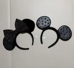 スタッズ付きミッキーカチューシャ　スパンコール　ミニーカチューシャ