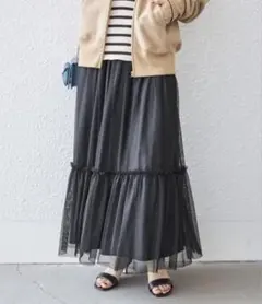 ships チュール リバーシブル ギャザー スカート