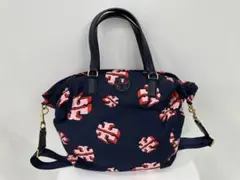 Tory Burch ネイビー ロゴトートバッグ