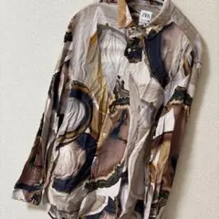 ス*ア様 ZARA 抽象模様 長袖シャツ L