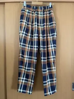 Lui's チェック柄プリーツスラックス