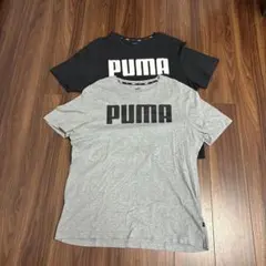 値下げ！PUMA Tシャツ2枚セットXL グレー ブラックまとめ買い更に値引き！
