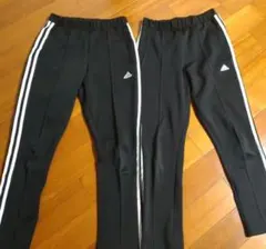 adidas ブラック ストライプ トレーニングパンツ XS ２本セット
