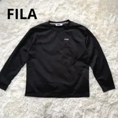 美品 フィラ 長袖 ドライ Tシャツ L 黒 ロンT メッシュ トレーニングのサムネイル