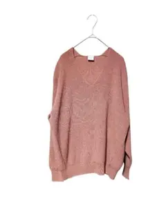 URBAN RESEARCH DOORS Vネックニット 綿ONEサイズピンク系