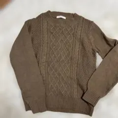 chocol raffine robe ブラウン ケーブルニット