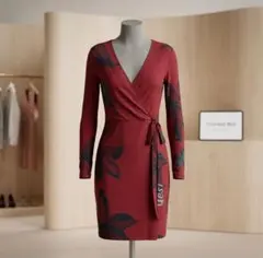 Desigual デシグアル　ラップワンピース ボルドー 花柄のサムネイル