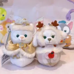 上海ディズニー　雪だるま　ジェラトーニ＆クッキーアン　ぬいぐるみキーチェーン