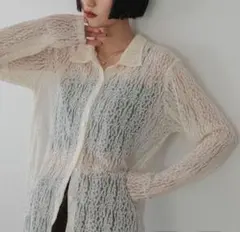 ローリーズファーム　レースポロカーディガンLS