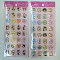 ディズニープリンセス　ストーンシール　2種2枚セット　セリア