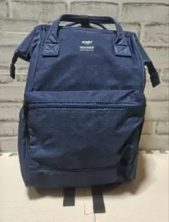 美品・アネロ anello 口金リュック ネイビー