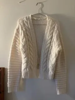 cepo アイボリー ケーブル編み カーディガン