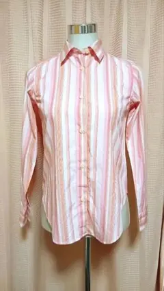 Gare de Lyon ピンク系ストライプ 長袖シャツ