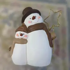 ナチュラルキッチン　ライトオブジェ 寄り添いスノーマン