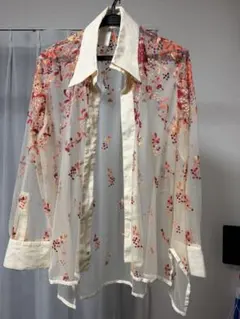 d*7様 花柄刺繍 シアーシャツ 長袖のサムネイル