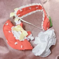 ちびぐるみサイズ　いちごエプロンドレスセット②