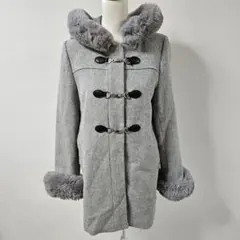 m.f editorial ファー ダッフル コート【M】グレー ジップアップ