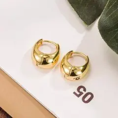 【再入荷】　ゴールド　ピアス　S925　フープ　リング　両耳　ユニセックス