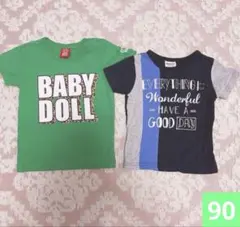 ベビー　Tシャツ　グリーン　ブリーズ　黒　babydoll breeze 90のサムネイル