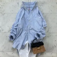 極美品＊TICCAティッカ スクエアビッグシャツ 1 ピンクストライプ 25SS 