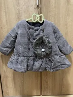 90cm チェック柄ダウンコート