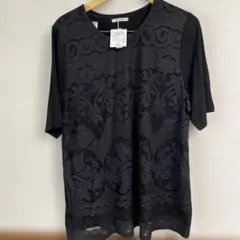 新品未使用　4L 刺繍入り黒半袖シャツ