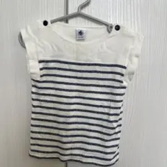 【美品】24m/86cmプチバトーフレンチスリープTシャツ