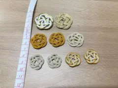 水引 梅結び 9個セット ゴールド ホワイト オレンジ　ハンドメイド
