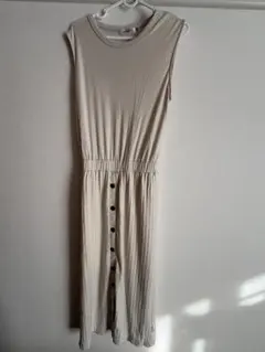 MOUSSY ノースリーブ ロングワンピース ベージュ