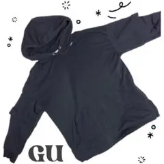 GU ブラック フード付き パーカー