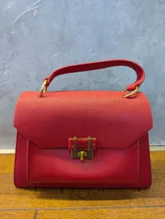 Charles＆Keith レッド ショルダーバッグ ゴールド金具