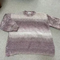 LOWRYSFARM ピンク系グラデーションニット