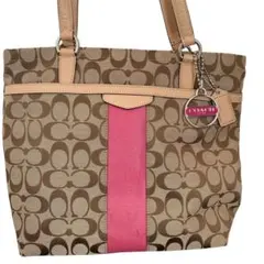 COACH トートバッグ ベージュ ピンク