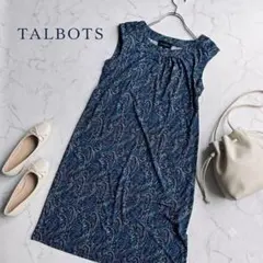 【TALBOTS】タルボット 総柄ペイズリー柄ワンピース M 膝丈 美シルエットのサムネイル