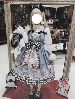 ゴシック ゴスロリ 不思議の国のアリス ロリータ 水色 JSK