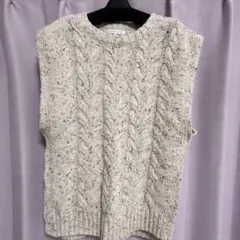 THE SHOP TK ニットケーブルベスト オーバーサイズニットベスト