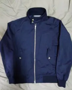 ネイビー ジッパー付き スタンドカラー ジャケット メンズ