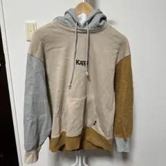 Kappa フード付きパーカー ベージュ/グレー