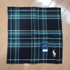 Polo Ralph Lauren ロゴ チェック ハンカチ ネイビー グリーン
