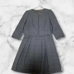 ANAYI セットアップスーツ ノーカラー ジャケット ワンピース グレー