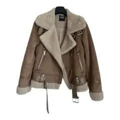 ZARA フェイクムートンブルゾン ライダース S