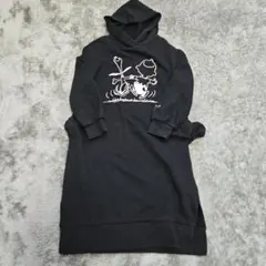 値下げ！スヌーピー　スウェットパーカー　ワンピース　ブランシェス　黒　120